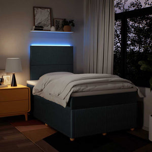 Κρεβάτι Boxspring με Στρώμα Μπλε 120x200 εκ. Υφασμάτινο - Pakobazaar