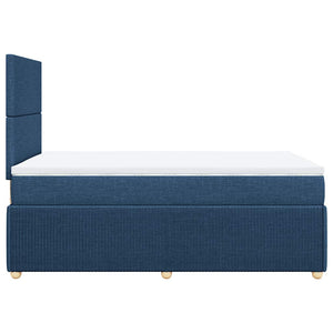 Κρεβάτι Boxspring με Στρώμα Μπλε 120x200 εκ. Υφασμάτινο - Pakobazaar