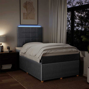 Κρεβάτι Boxspring με Στρώμα Ανοιχτό Γκρι 120x200 εκ. Υφασμάτινο - Pakobazaar