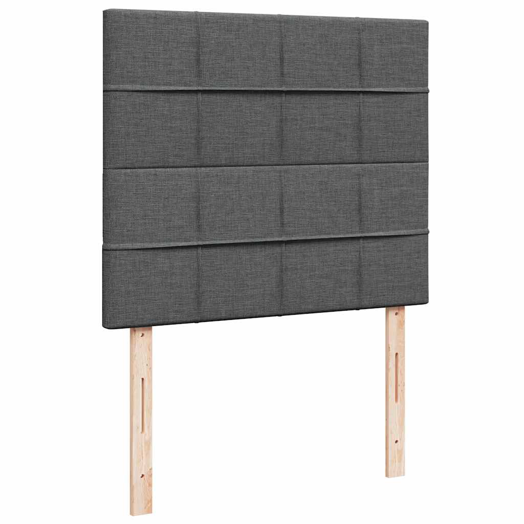 Κρεβάτι Boxspring με Στρώμα Σκούρο Γκρι 120x200 εκ. Υφασμάτινο - Pakobazaar