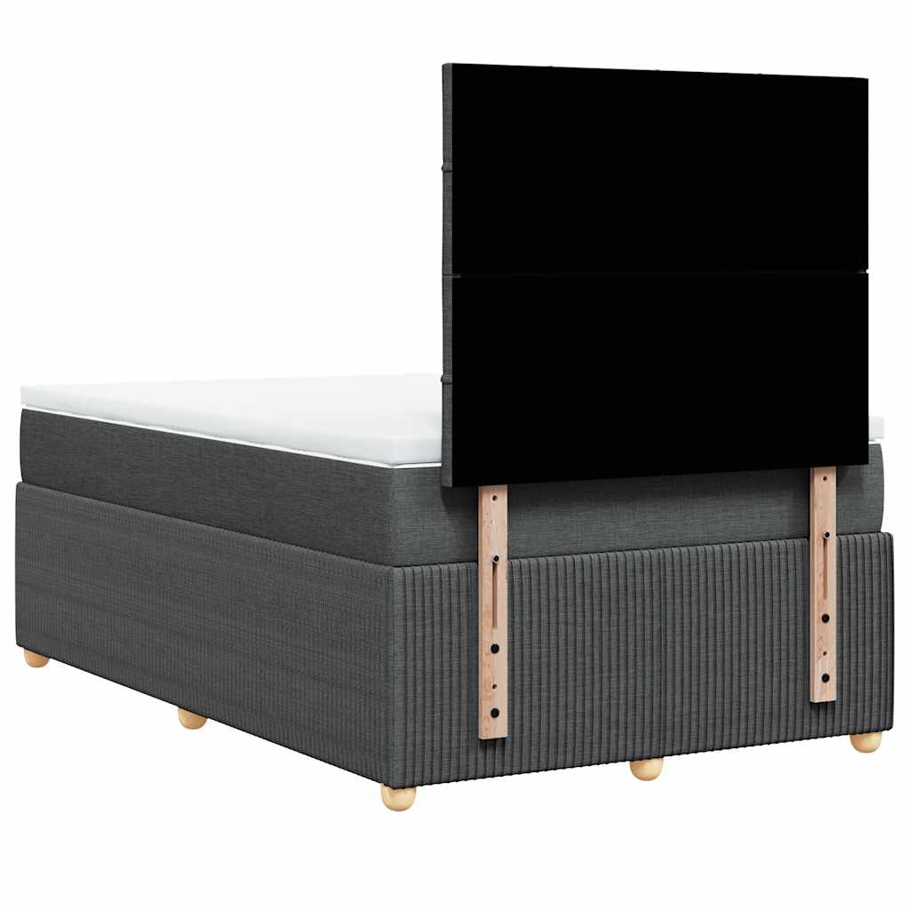 Κρεβάτι Boxspring με Στρώμα Σκούρο Γκρι 120x200 εκ. Υφασμάτινο - Pakobazaar