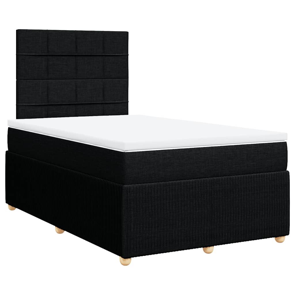 Κρεβάτι Boxspring με Στρώμα Μαύρο 120x200 εκ. Υφασμάτινο - Pakobazaar