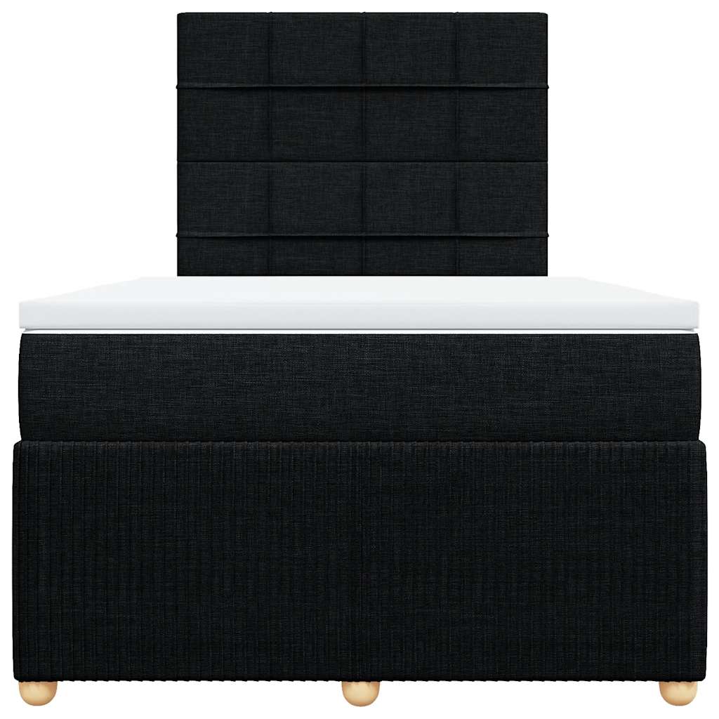 Κρεβάτι Boxspring με Στρώμα Μαύρο 120x200 εκ. Υφασμάτινο - Pakobazaar