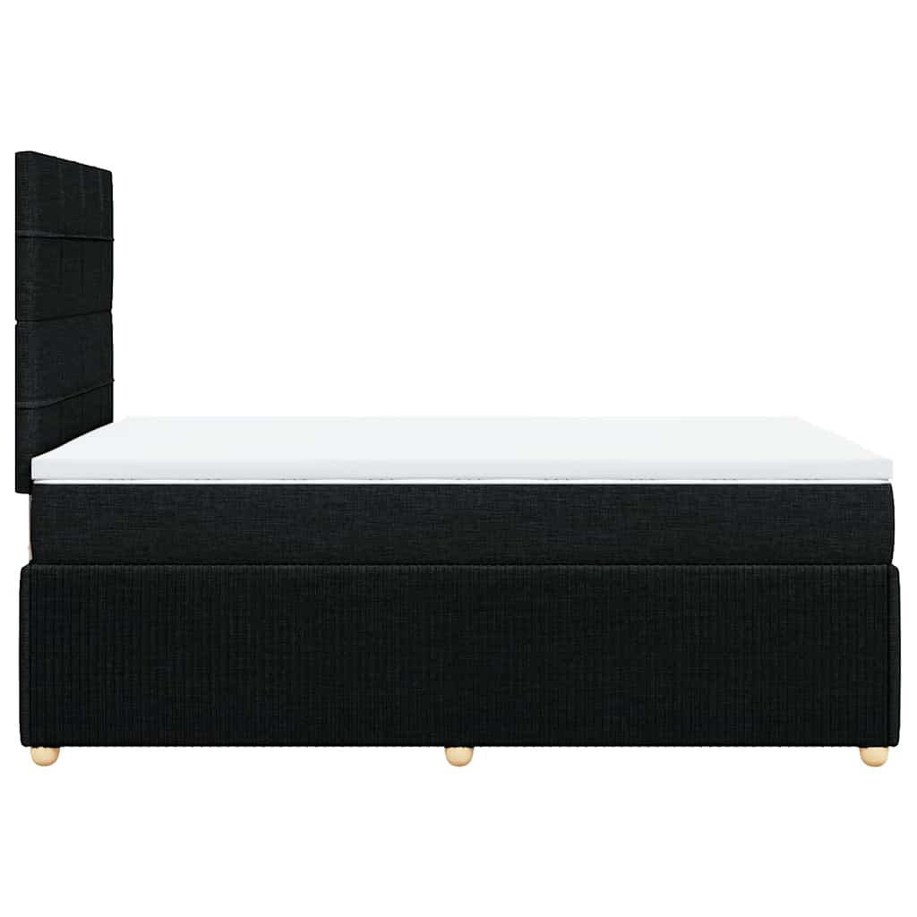 Κρεβάτι Boxspring με Στρώμα Μαύρο 120x200 εκ. Υφασμάτινο - Pakobazaar