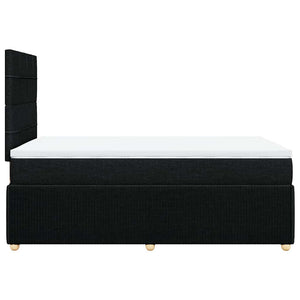Κρεβάτι Boxspring με Στρώμα Μαύρο 120x200 εκ. Υφασμάτινο - Pakobazaar