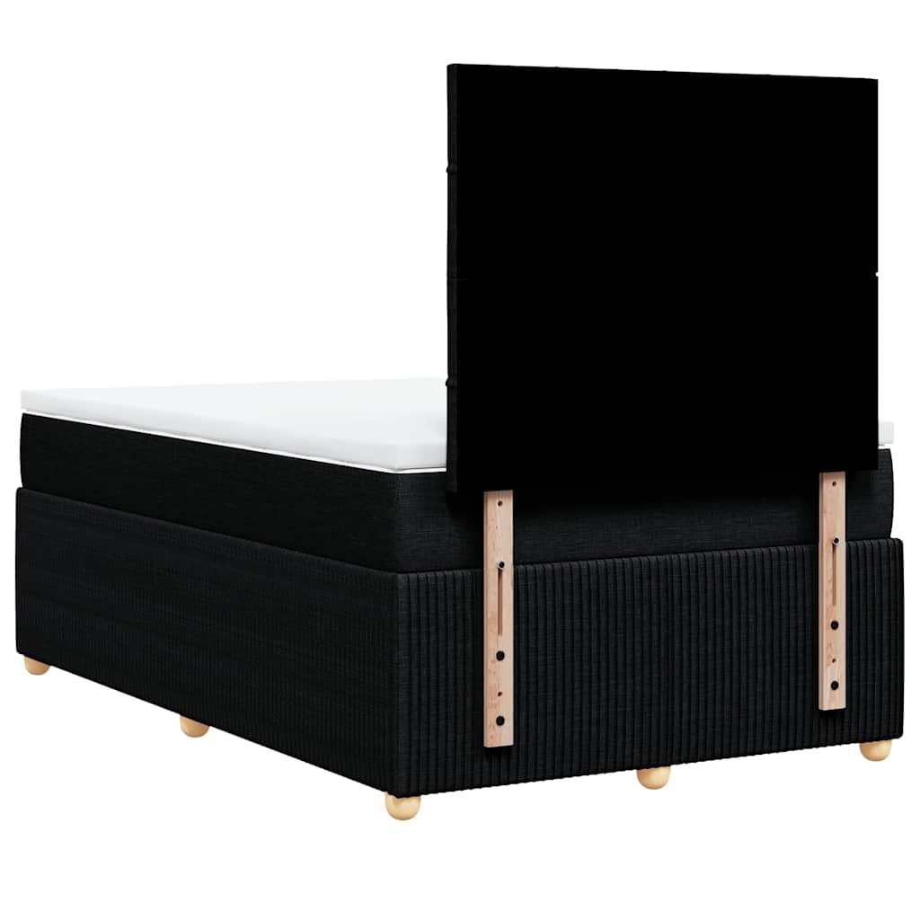Κρεβάτι Boxspring με Στρώμα Μαύρο 120x200 εκ. Υφασμάτινο - Pakobazaar