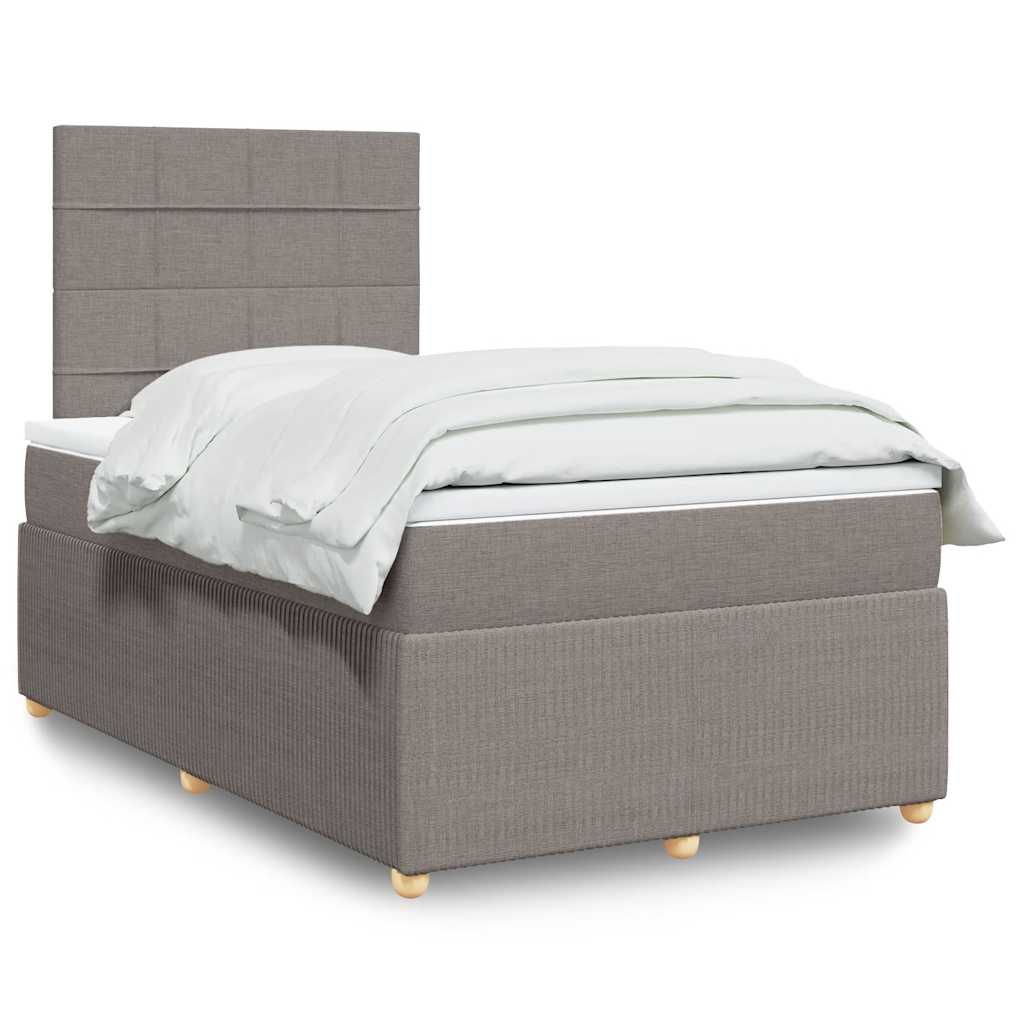 Κρεβάτι Boxspring με Στρώμα Taupe 120x200 εκ. Υφασμάτινο - Pakobazaar