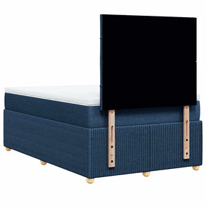 Κρεβάτι Boxspring με Στρώμα Μπλε 120x200 εκ. Υφασμάτινο