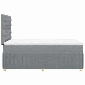 Κρεβάτι Boxspring με Στρώμα Ανοιχτό Γκρι 120x200 εκ. Υφασμάτινο - Pakobazaar
