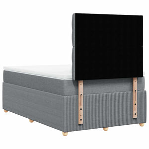 Κρεβάτι Boxspring με Στρώμα Ανοιχτό Γκρι 120x200 εκ. Υφασμάτινο - Pakobazaar