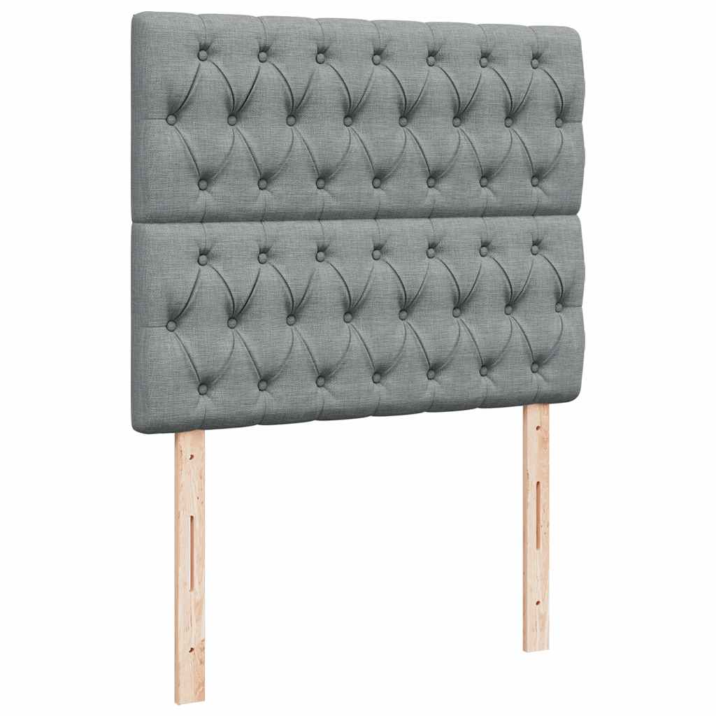 Κρεβάτι Boxspring με Στρώμα Ανοιχτό Γκρι 120x200 εκ. Υφασμάτινο - Pakobazaar
