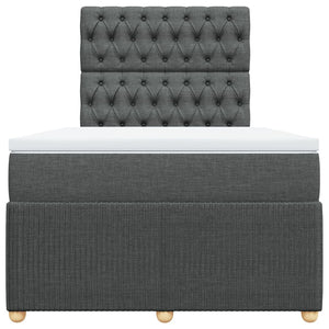 Κρεβάτι Boxspring με Στρώμα Σκούρο Γκρι 120x200 εκ. Υφασμάτινο - Pakobazaar