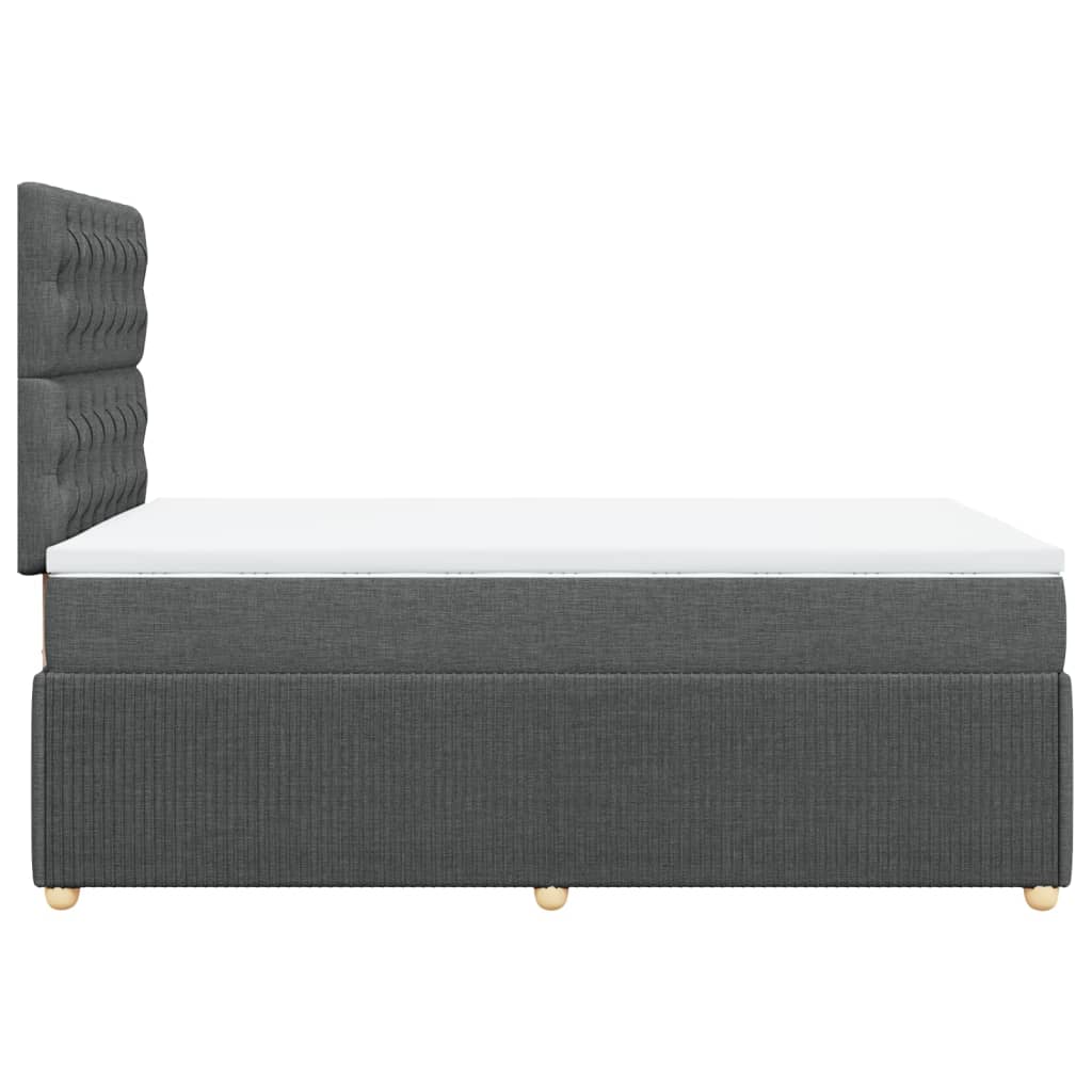 Κρεβάτι Boxspring με Στρώμα Σκούρο Γκρι 120x200 εκ. Υφασμάτινο - Pakobazaar