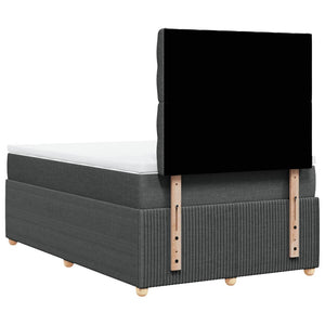 Κρεβάτι Boxspring με Στρώμα Σκούρο Γκρι 120x200 εκ. Υφασμάτινο - Pakobazaar