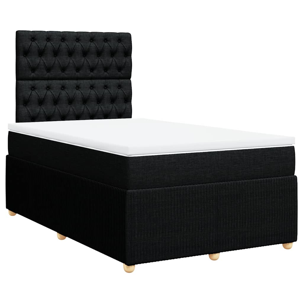 Κρεβάτι Boxspring με Στρώμα Μαύρο 120x200 εκ. Υφασμάτινο - Pakobazaar