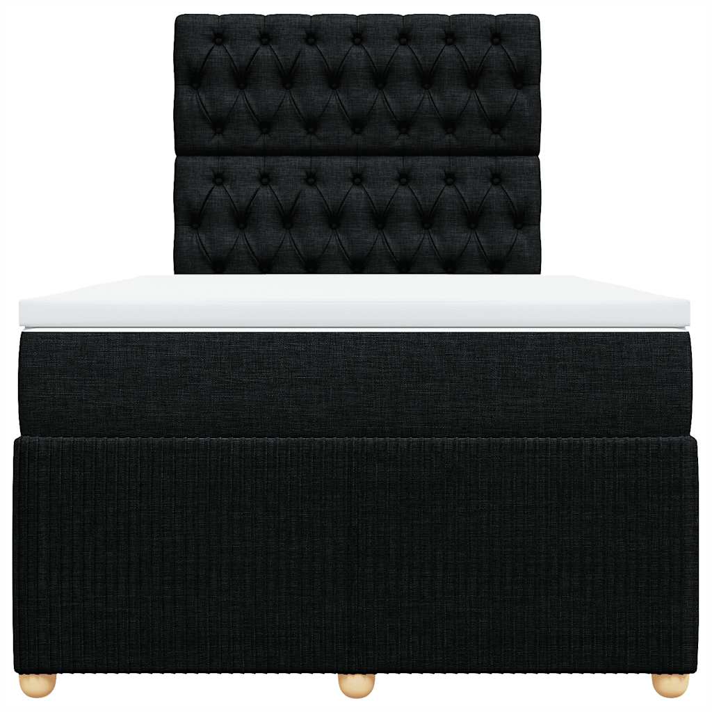 Κρεβάτι Boxspring με Στρώμα Μαύρο 120x200 εκ. Υφασμάτινο - Pakobazaar