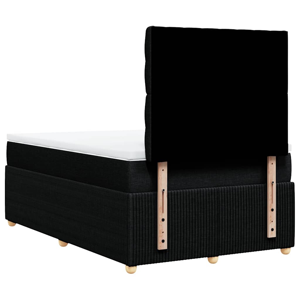 Κρεβάτι Boxspring με Στρώμα Μαύρο 120x200 εκ. Υφασμάτινο - Pakobazaar