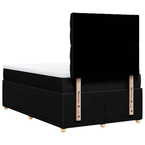 Κρεβάτι Boxspring με Στρώμα Μαύρο 120x200 εκ. Υφασμάτινο - Pakobazaar