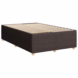 Κρεβάτι Boxspring με Στρώμα Σκούρο Καφέ 120x200 εκ. Υφασμάτινο - Pakobazaar