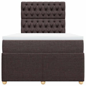 Κρεβάτι Boxspring με Στρώμα Σκούρο Καφέ 120x200 εκ. Υφασμάτινο - Pakobazaar