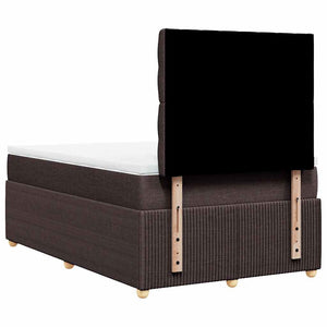 Κρεβάτι Boxspring με Στρώμα Σκούρο Καφέ 120x200 εκ. Υφασμάτινο - Pakobazaar