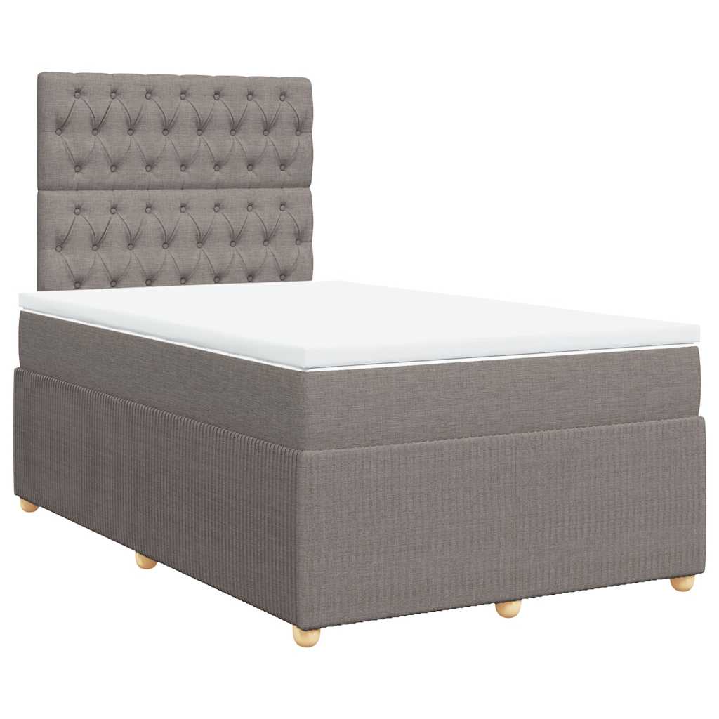 Κρεβάτι Boxspring με Στρώμα Taupe 120x200 εκ. Υφασμάτινο - Pakobazaar