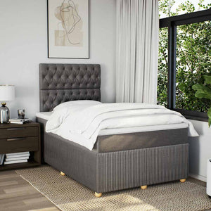 Κρεβάτι Boxspring με Στρώμα Taupe 120x200 εκ. Υφασμάτινο - Pakobazaar