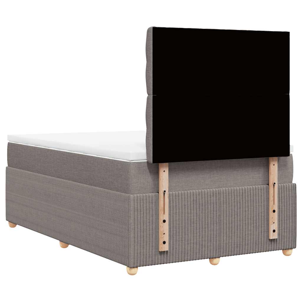 Κρεβάτι Boxspring με Στρώμα Taupe 120x200 εκ. Υφασμάτινο - Pakobazaar