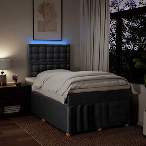 Κρεβάτι Boxspring με Στρώμα Σκούρο Γκρι 120x200 εκ. Υφασμάτινο - Pakobazaar