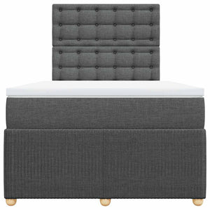 Κρεβάτι Boxspring με Στρώμα Σκούρο Γκρι 120x200 εκ. Υφασμάτινο - Pakobazaar