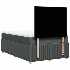 Κρεβάτι Boxspring με Στρώμα Σκούρο Γκρι 120x200 εκ. Υφασμάτινο - Pakobazaar