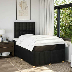 Κρεβάτι Boxspring με Στρώμα Μαύρο 120x200 εκ. Υφασμάτινο - Pakobazaar