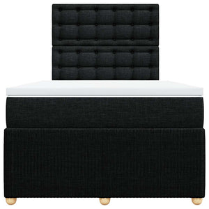 Κρεβάτι Boxspring με Στρώμα Μαύρο 120x200 εκ. Υφασμάτινο - Pakobazaar