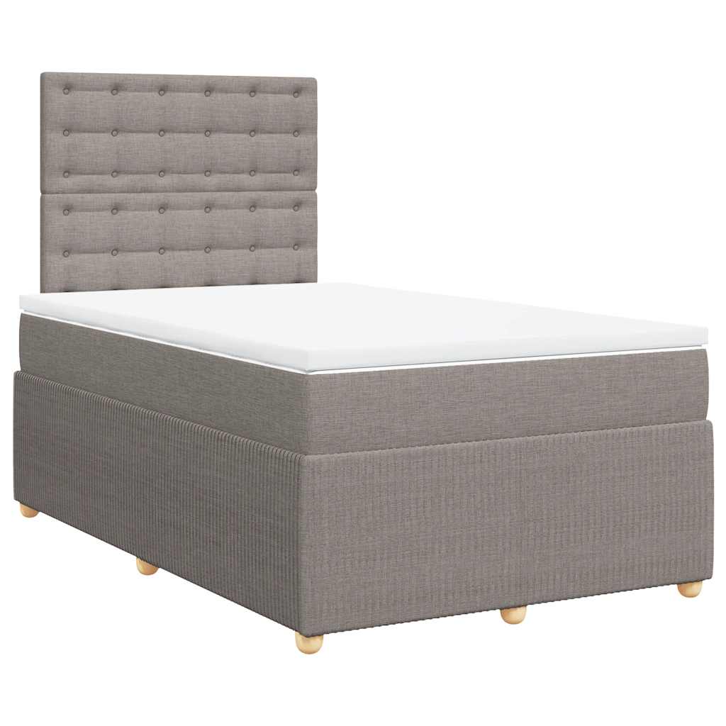 Κρεβάτι Boxspring με Στρώμα Taupe 120x200 εκ. Υφασμάτινο - Pakobazaar