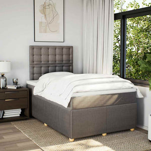 Κρεβάτι Boxspring με Στρώμα Taupe 120x200 εκ. Υφασμάτινο - Pakobazaar
