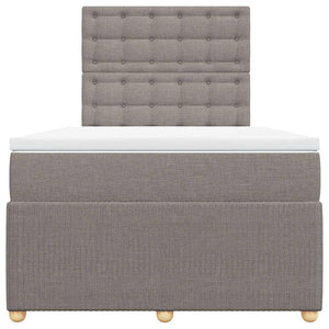 Κρεβάτι Boxspring με Στρώμα Taupe 120x200 εκ. Υφασμάτινο - Pakobazaar