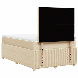 Κρεβάτι Boxspring με Στρώμα Κρεμ 120x200 εκ. Υφασμάτινο - Pakobazaar