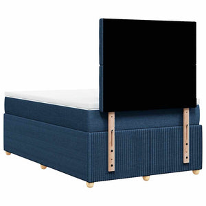 Κρεβάτι Boxspring με Στρώμα Μπλε 120x200 εκ. Υφασμάτινο - Pakobazaar