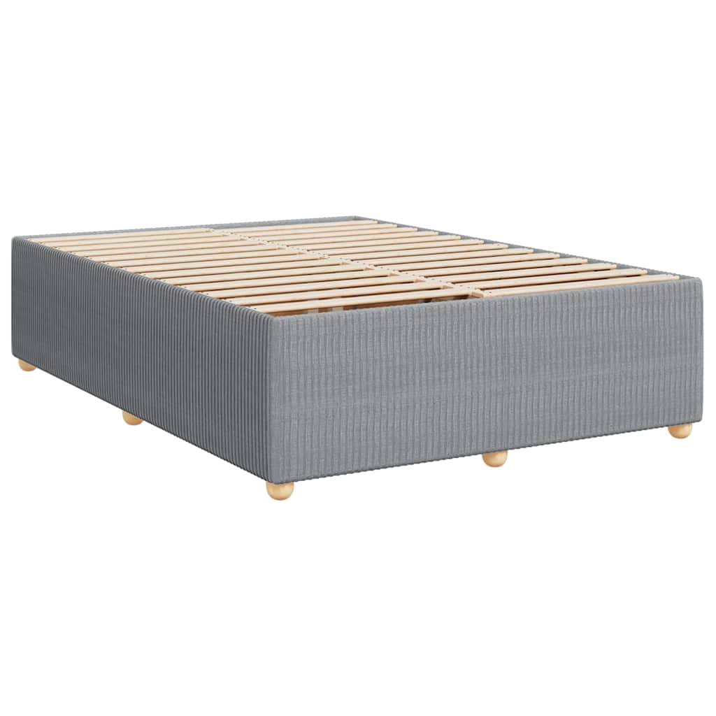 Κρεβάτι Boxspring με Στρώμα Ανοιχτό Γκρι 140x190 εκ. Υφασμάτινο - Pakobazaar