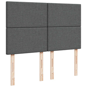 Κρεβάτι Boxspring με Στρώμα Σκούρο Γκρι 140x190 εκ. Υφασμάτινο - Pakobazaar