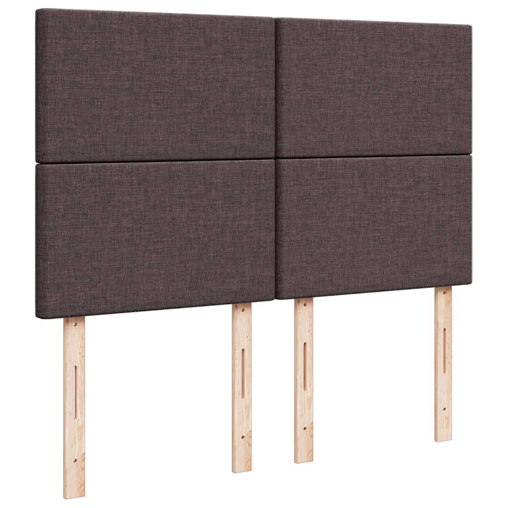 Κρεβάτι Boxspring με Στρώμα Σκούρο Καφέ 140x190 εκ. Υφασμάτινο