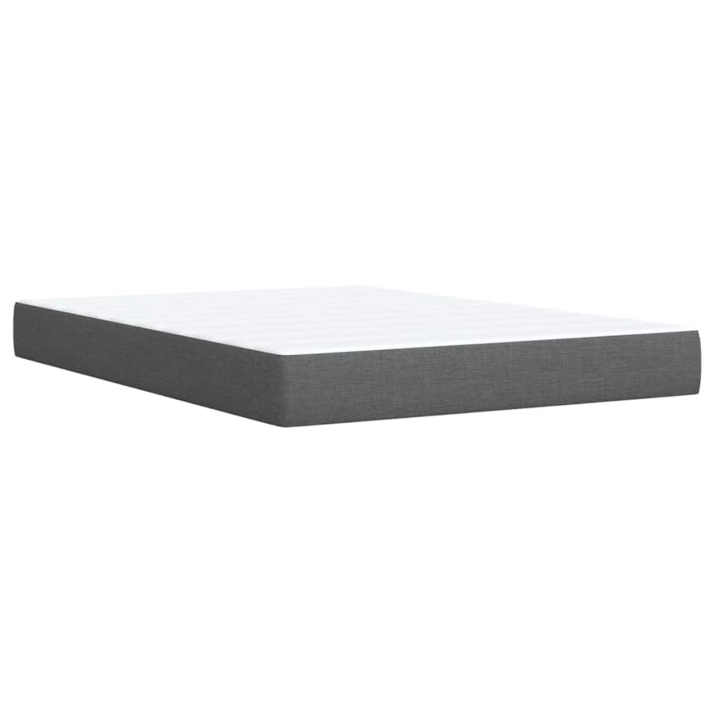 Κρεβάτι Boxspring με Στρώμα Σκούρο Γκρι 140x190 εκ. Υφασμάτινο - Pakobazaar