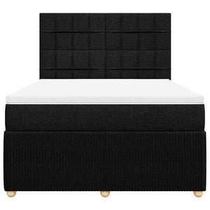 Κρεβάτι Boxspring με Στρώμα Μαύρο 140x190 εκ. Υφασμάτινο - Pakobazaar