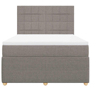 Κρεβάτι Boxspring με Στρώμα Taupe 140x190 εκ. Υφασμάτινο - Pakobazaar