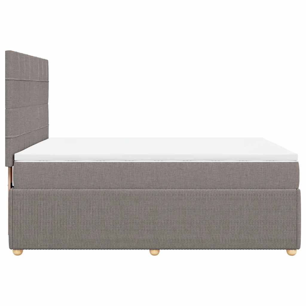 Κρεβάτι Boxspring με Στρώμα Taupe 140x190 εκ. Υφασμάτινο - Pakobazaar