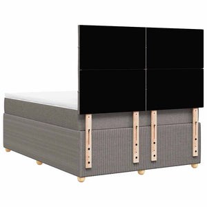 Κρεβάτι Boxspring με Στρώμα Taupe 140x190 εκ. Υφασμάτινο - Pakobazaar