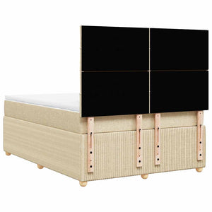 Κρεβάτι Boxspring με Στρώμα Κρεμ 140x190 εκ. Υφασμάτινο - Pakobazaar