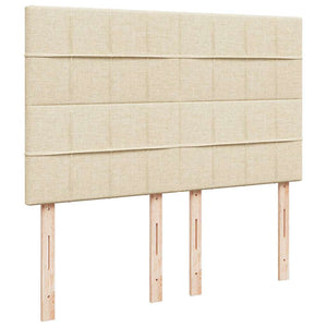 Κρεβάτι Boxspring με Στρώμα Κρεμ 140x190 εκ. Υφασμάτινο - Pakobazaar