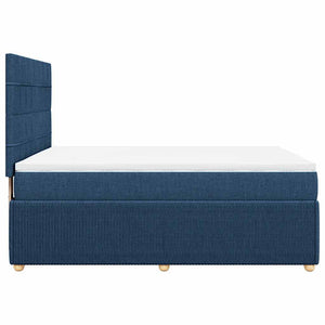 Κρεβάτι Boxspring με Στρώμα Μπλε 140x190 εκ. Υφασμάτινο - Pakobazaar