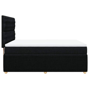Κρεβάτι Boxspring με Στρώμα Μαύρο 140x190 εκ. Υφασμάτινο - Pakobazaar
